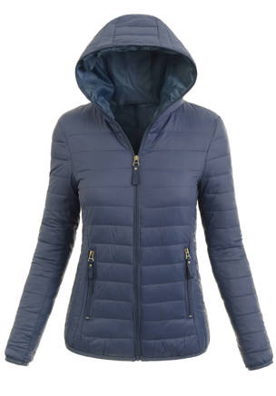 Damska Wiosenno-Jesienna Kurtka Niebieska