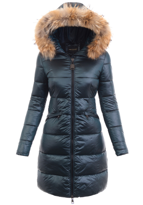 Damska Zimowa Ortalionowa Kurtka Zielona