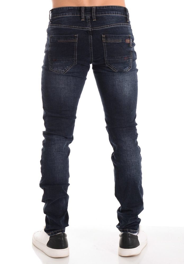 Męskie Spodnie Jeansowe Granatowe