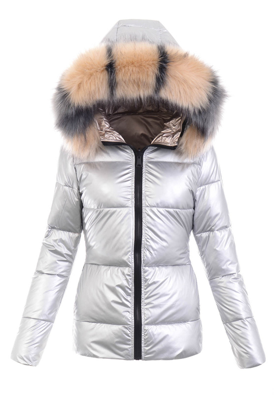 Damska Kurtka Zimowa Srebrna