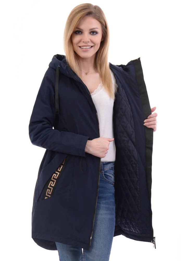 Damska Parka Wiosenna Zielona