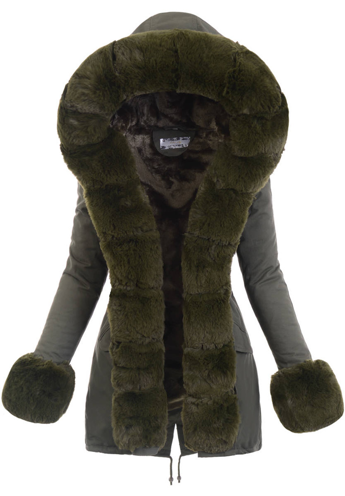 Damska Parka Kurtka Zimowa Zielona