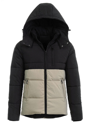 Męska Zimowa Kurtka Czarno-Szara