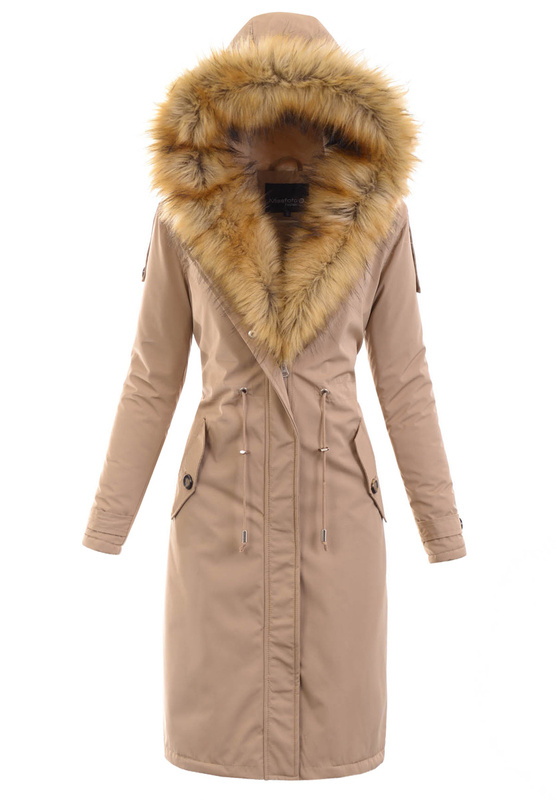 Damska Parka Kurtka Zimowa Szara