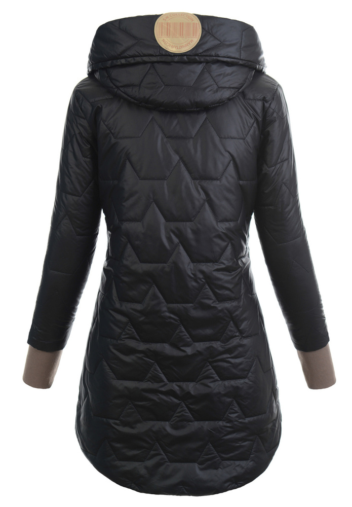 Kurtka Pikowana Wiosenna Czarna