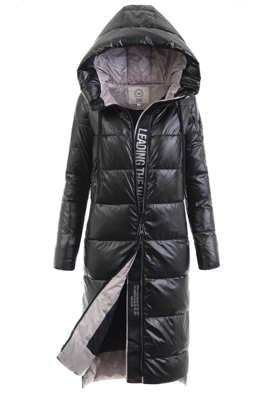 Damska Zimowa Ortalionowa Kurtka Czarna