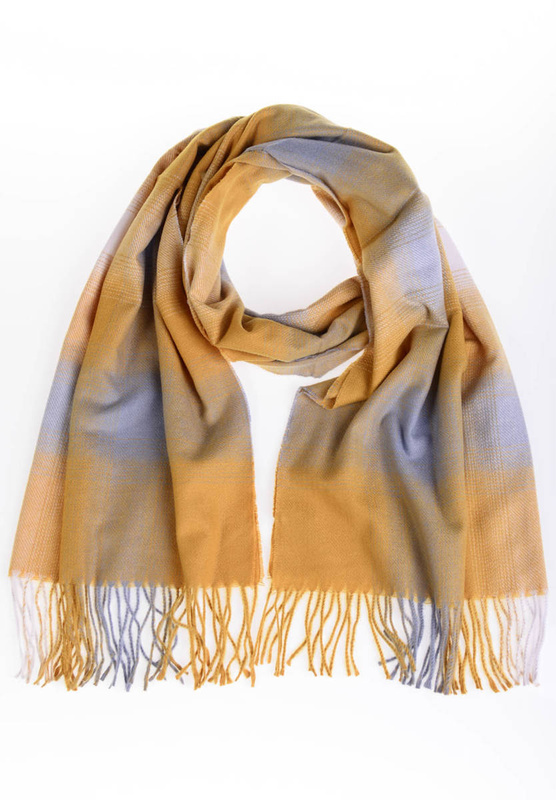 Szal Damski W Kratę Żółty