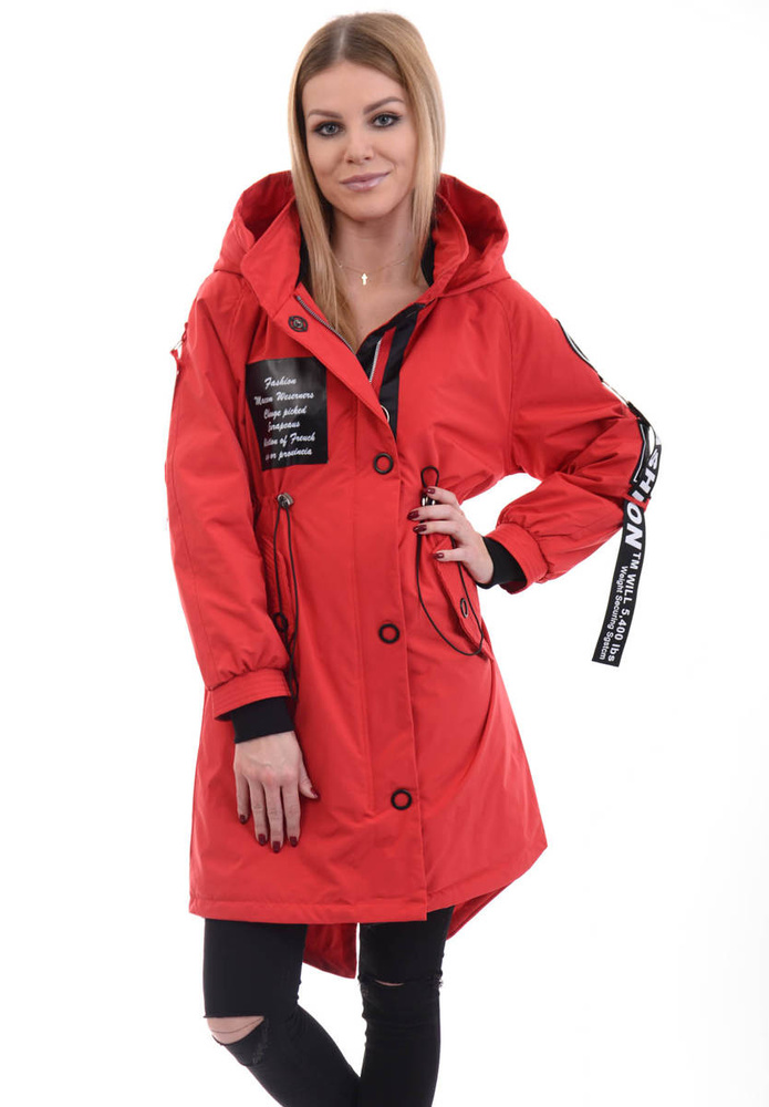 Damska Parka Wiosenna Czarna
