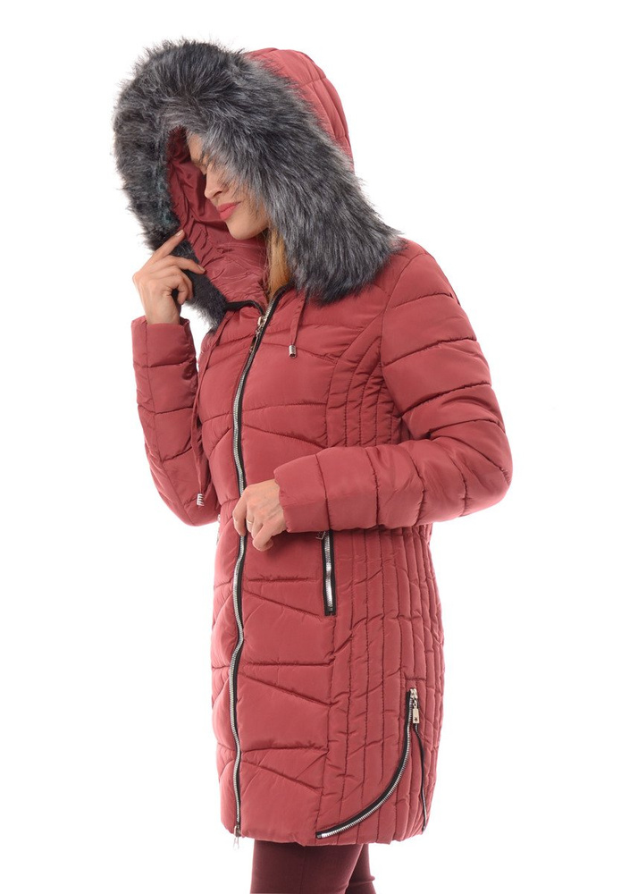 Damska Zimowa Ortalionowa Kurtka Różowa