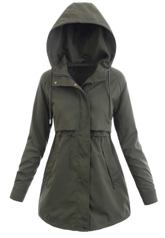 Damska Wiosenno-Jesienna Kurtka Khaki