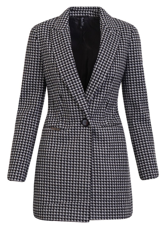 Damski Przejściowy Płaszcz Dzianina Szary