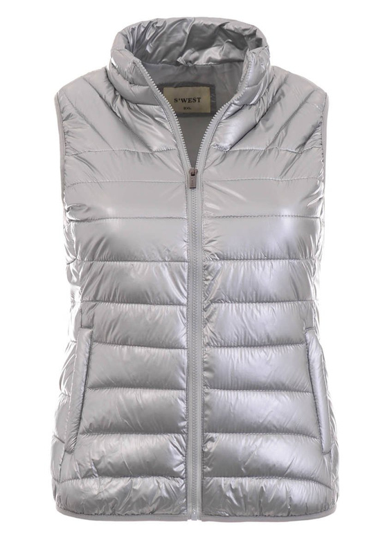 Damski Bezrekawnik Kamizelka Srebrny
