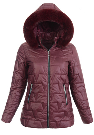 Damska Kurtka Zimowa Bordowa
