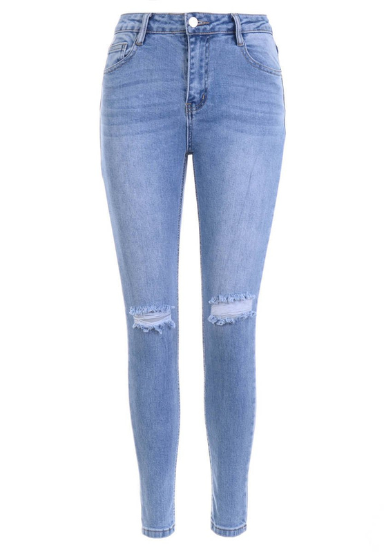 Damskie Spodnie Jeansowe Niebieskie