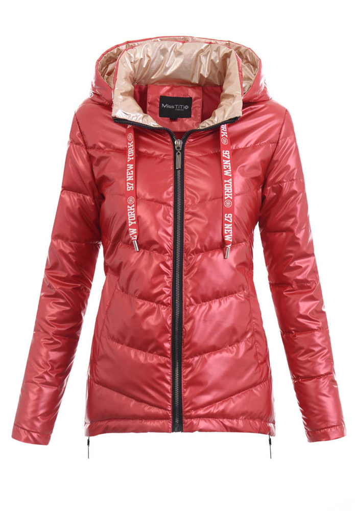 Damska Wiosenna Ortalion Kurtka Czerwona