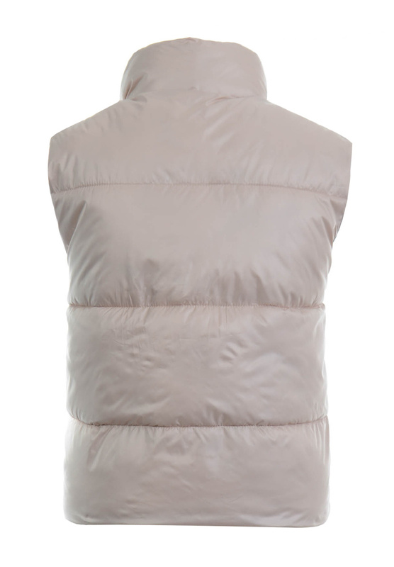 Damska Kamizelka Bezrękawnik Dwustronny Perłowo Beżowy