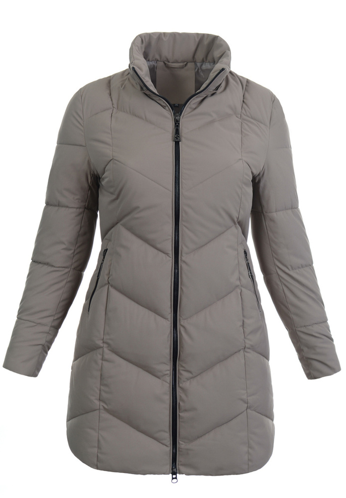 Damska Zimowa Ortalionowa Kurtka Brązowa