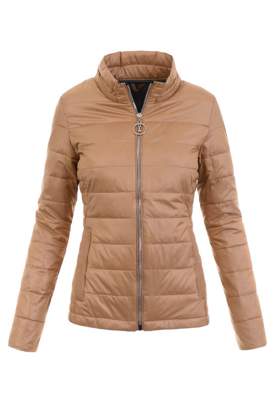 Damska Wiosenno-Jesienna Kurtka Brązowa