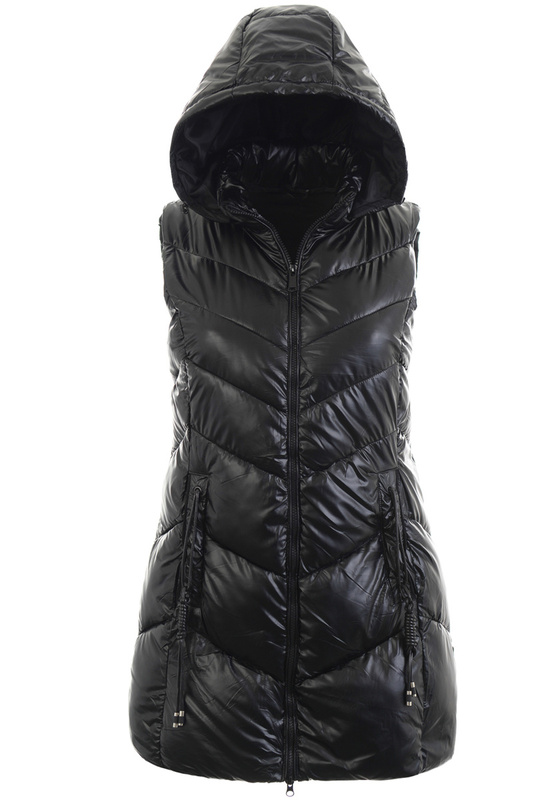 Damska Kamizelka Bezrękawnik Czarna