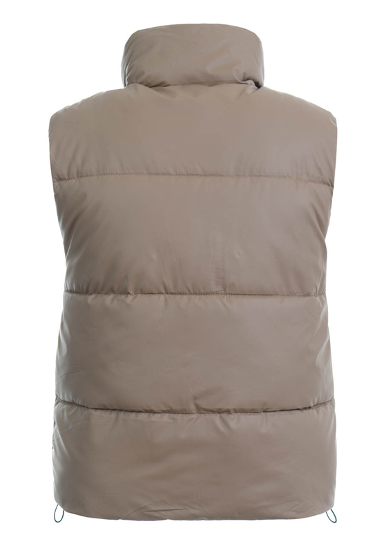 Damska Kamizelka Bezrękawnik Beżowy