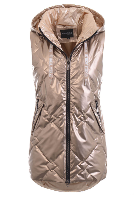 Damska Kamizelka Bezrękawnik Złoty