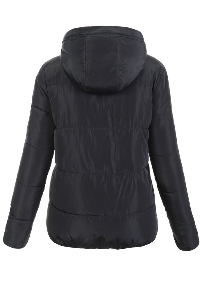 Damska Zimowa Ortalionowa Kurtka Dwustronna Czarna