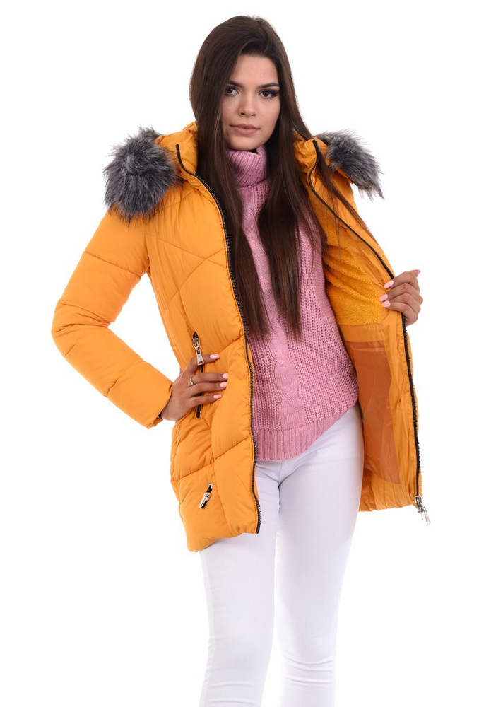 Damska Ortalion Zimowa Kurtka Camel