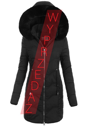 Damska Zimowa Ortalionowa Kurtka Czarna