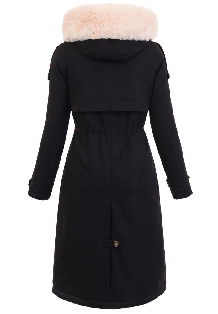 Damska Parka Kurtka Zimowa Czarna