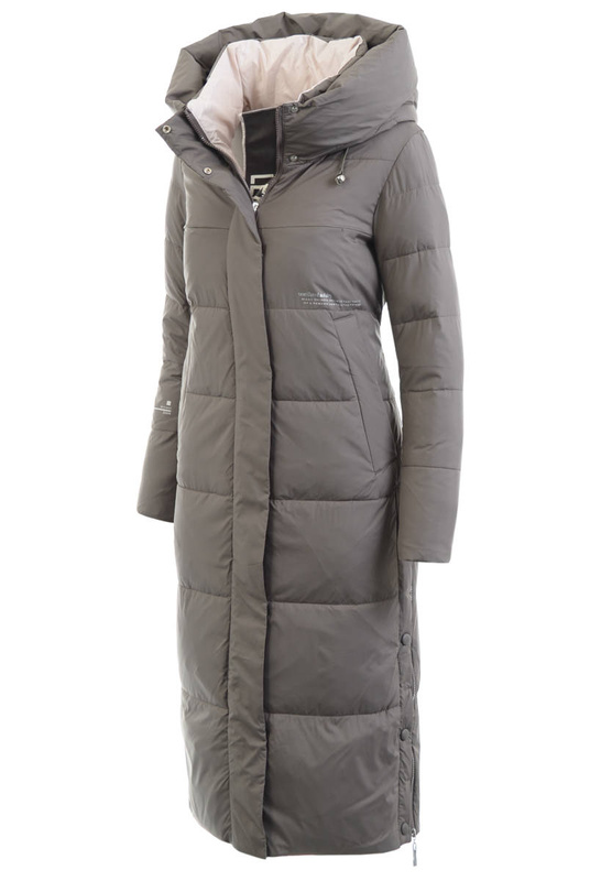 Damska Zimowa Ortalionowa Kurtka Kawowa