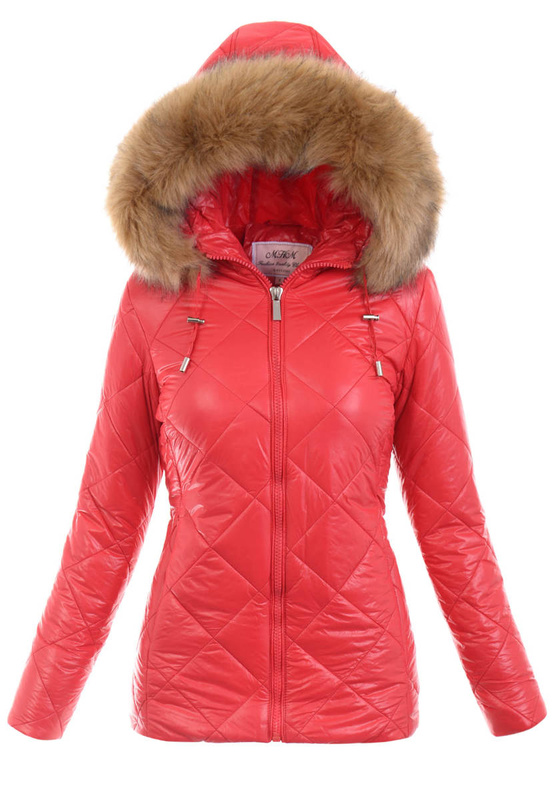 Damska Parka Kurtka 2w1 Zimowa Czerwona