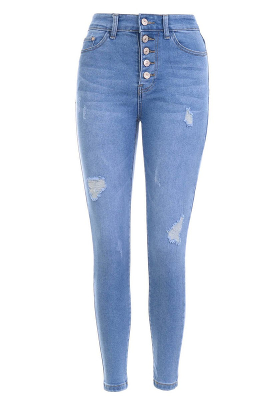 Damskie Spodnie Jeansowe Jasno Niebieskie