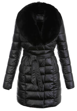 Damska Zimowa Ortalionowa Kurtka Czarna