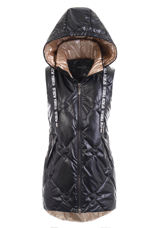 Damska Kamizelka Bezrękawnik Czarny