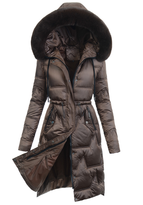 Damska Kurtka Zimowa Brązowa