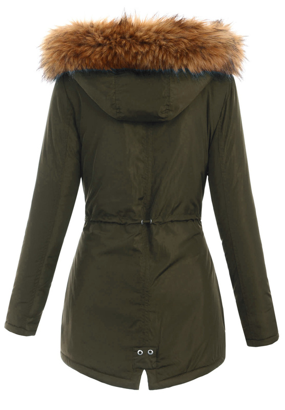Damska Zimowa Ortalion Kurtka Khaki