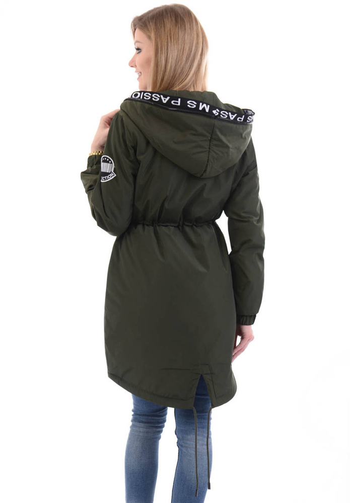 Damska Parka Wiosenna Zielona