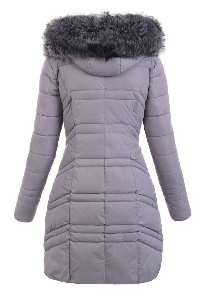 Damska Zimowa Ortalionowa Kurtka Szara