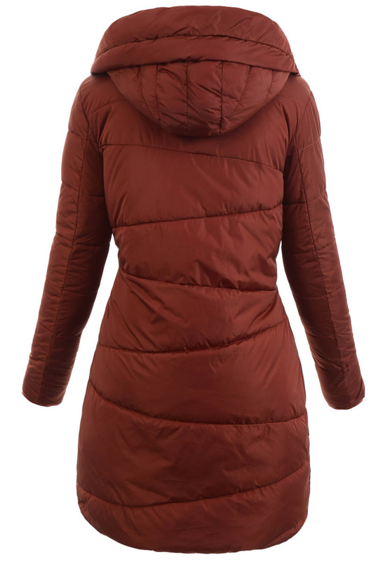 Damska Ortalionowa Zimowa Kurtka Ceglana