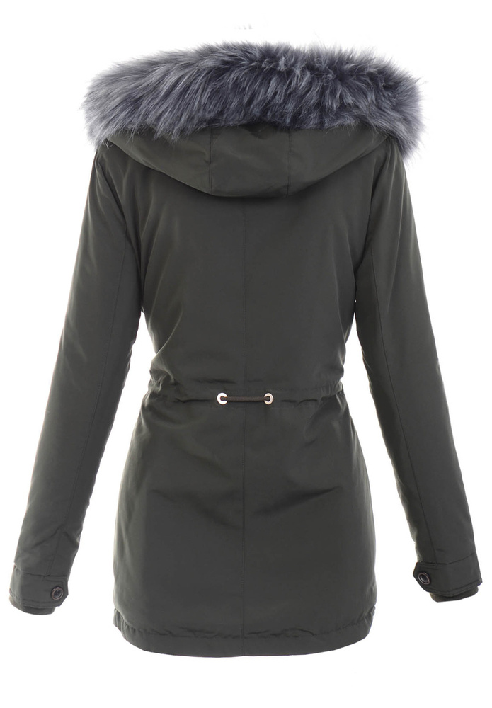 Damska Parka Kurtka Zimowa Zielona