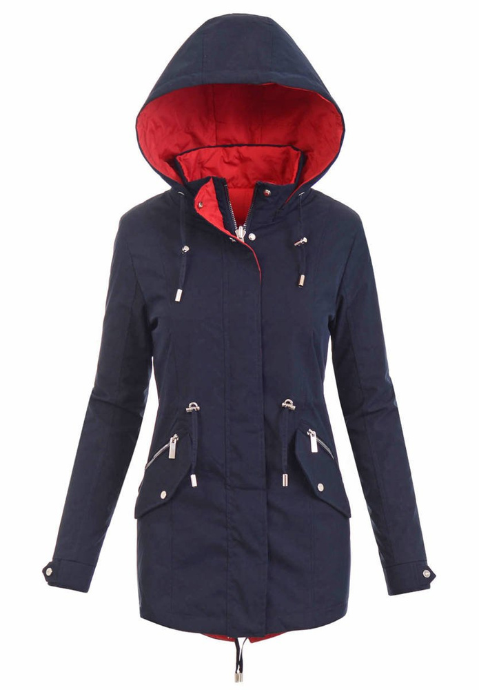 Damska Parka Wiosenna Granat