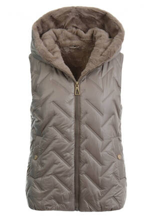 Damska Kamizelka Bezrękawnik Cappuccino