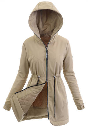 Damska Wiosenno-Jesienna Kurtka Beżowa