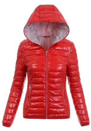 Damska Wiosenno-Jesienna Kurtka Czerwona