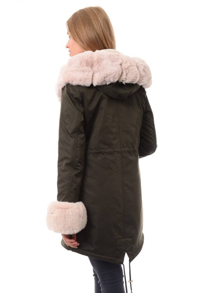 Damska Parka Kurtka Zimowa Khaki