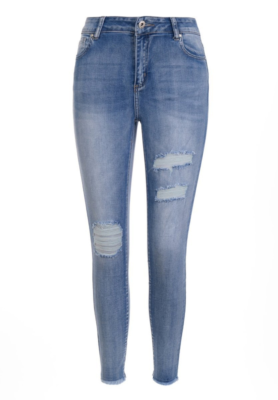 Damskie Spodnie Jeansowe Niebieskie