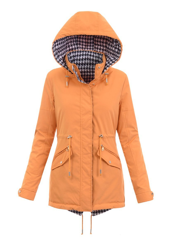 Damska Parka Wiosenna Dwustronna Żółta