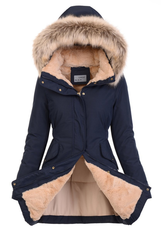 Zimowa Kurtka Parka Mirela Granatowa