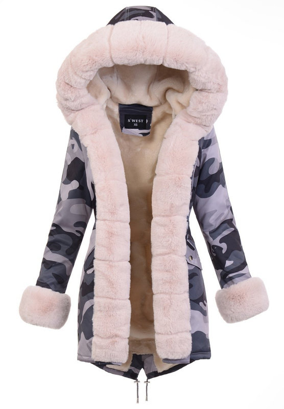 Damska Parka Kurtka Zimowa Moro