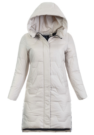 Damska Zimowa Ortalionowa Kurtka Beżowa